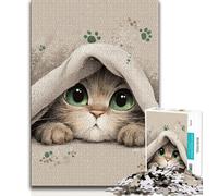 Puzzles for Teenagers 1000 Pieces Cute Kitten,Help The Brain Exercise Addictive Toys to Cultivate Patience Perfect Decoration 38x26cm