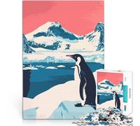 puzzles for teenagers 1000 pieces Cute Penguin in Antarctica Minimalist Art Stressabbau Geschenk zum Geburtstag52x38cm