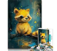 Puzzles for Teenagers 1000 Pieces Cute Raccoon Baby 1000 Pieces for Teenagers,Educational Toy Funny Family Games Unique Home Decor (size 75x50cm)