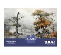 Puzzles for Teenagers 1000 Pieces Cypress Trees Swamp Landscape-2 Jigsaws for Adults DIY Toys Analysis And Logic Fun at Home Activities, 38x26cm/1000pcs