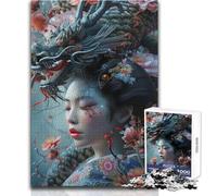 Puzzles for Teenagers 1000 Pieces D Geisha Dragon Toys Educational Games Difficult Challenge Secret Santa Gifts Size 50x75cm