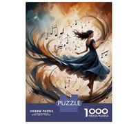 Puzzles for Teenagers 1000 Pieces Dancing with Music Notes Jigsaw Puzzle Brain Teaser Game A Work of Art Unique Birthday And Xmas Gifts 52x38cm/1000pcs