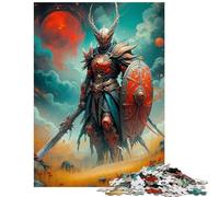 Puzzles for Teenagers 1000 Pieces Dark Knight with Red Moon Help The Brain Exercise Tough Challenge Practical Game for And 14 Years And over (50x75cm)