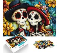 puzzles for teenagers 1000 pieces Day of the Dead Couple pädagogische Herausforderung Heimdekoration Spielzeug75x50cm