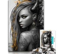 Puzzles for Teenagers 1000 Pieces Devil Girl,Educational Games Home Decoration Educational Game for Birthday,Chrismas (75x50cm)
