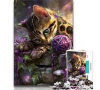 Puzzles for Teenagers 1000 Pieces Devil Kitten Adult Jigsaw,Fun Games Wall Decoration Unique Birthday And Xmas Gifts 38x26cm