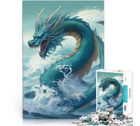 puzzles for teenagers 1000 pieces Dragon Ocean Wave Japanese Lustige Spiele denn eignet sich ideal als Geschenk für die ganze Familie75x50cm