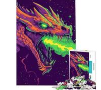 Puzzles for Teenagers 1000 Pieces Dragon Poison Breath Difficult And Challenge Presents for Women Fun Games for And from 14 Years And over (38X52CM)