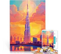 puzzles for teenagers 1000 pieces Dubai Skyline Sunset Schwierig und herausfordernd Wunschliste mit dem Weihnachtsmann75x50cm