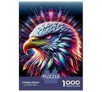 Puzzles for Teenagers 1000 Pieces Eagle Head Art Print-3 Jigsaws for Adults DIY Toys Analysis And Logic Fun at Home Activities, 38x26cm/1000pcs