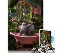Puzzles for Teenagers 1000 Pieces Elephant Bathtub,Educational Games Home Decoration for Is Ideal As A Gift for The Whole Family (38x26cm)