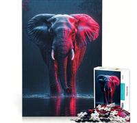 Puzzles for Teenagers 1000 Pieces Elephant in The Rain, Impossible Game, Birthday Present, Unique Birthday And Gifts 50x75cm