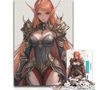Puzzles for Teenagers 1000 Pieces Elf Warrior in Armor Hand Speed Race Impossible Game for 14+ Puzzle Game Offered 38x52cm