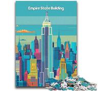 Puzzles for Teenagers 1000 Pieces Empire State Building 1000 Pieces for Teenagers,with Matching Poster And Trivia Sheet for And Age 14 Years Up (50x75cm)