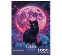 Puzzles for Teenagers 1000 Pieces Enchanted Moonlit Cat Jigsaws for Adults Fun Games But Fun And Humorous Christmas Birthday Gifts 52x38cm/1000pcs