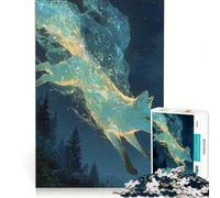 Puzzles for Teenagers 1000 Pieces Ethereal Fox in Forest, Relax Games, Analysis And Logic, Birthday Present,Travel Gifts, 38x52cm