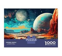 Puzzles for Teenagers 1000 Pieces Exoplanet Landscape Alien Worlds Jigsaws for Adults Hands-on Game Difficult Hard Fun at Home Activities, 52x38cm/1000pcs