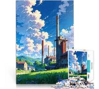 puzzles for teenagers 1000 pieces Factory Under a Blue Sky anime Denkspiel denn eignet sich ideal als Geschenk für die ganze Familie75x50cm