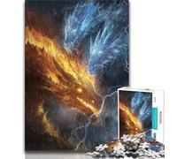 Puzzles for Teenagers 1000 Pieces Fantasy Flying Dragon Teenager Jigsaw,Educational Games Home Decoration Birthday Present, Gifts, Wall Art (size 38x26cm)