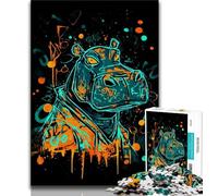 Puzzles for Teenagers 1000 Pieces Fantasy Hippo Teenager Jigsaw,Educational Games Home Decoration Birthday Present, Gifts, Wall Art (size 38x26cm)
