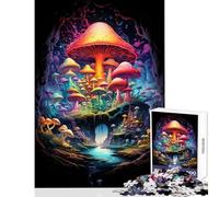 Puzzles for Teenagers 1000 Pieces Fantasy Mushroom Magic DIY Toys Great Gift for Games Brain Teaser Game Fun at Home Activities, Size 38x26cm