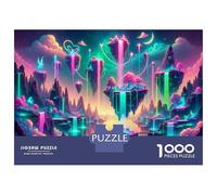 Puzzles for Teenagers 1000 Pieces Fantasy Neon Landscape Adult Jigsaw Toy Wall Decor Perfect Decoration Unique Birthday And Xmas Gifts 70x50cm/1000pcs