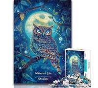 Puzzles for Teenagers 1000 Pieces Fantasy Owl,Help The Brain Exercise Addictive Toys to Cultivate Patience Gift For Birthdays 75x50cm