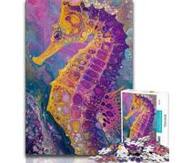 Puzzles for Teenagers 1000 Pieces Fantasy Seahorse 1000 Pieces for Teenagers,Staycation Kill Time with Matching Poster And Trivia Sheet (size 75x50cm)