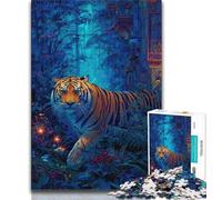 Puzzles for Teenagers 1000 Pieces Fantasy Tiger 1000 Pieces for Teenagers,Staycation Kill Time with Matching Poster And Trivia Sheet (size 75x50cm)