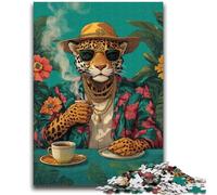 Puzzles for Teenagers 1000 Pieces Fashion Leopard Suitable for Ages 14 And Up Challenging Game Great Gift for Gaming 50x75cm