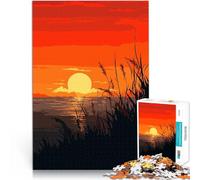 puzzles for teenagers 1000 pieces Field Sunset Pixel Art Herausfordernd Schwierig Verbessern Sie das Gedächtnis52x38cm