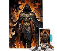 Puzzles for Teenagers 1000 Pieces Fiery Golden Warlock Puzzle for Adults Hands-on Game Difficult Challenge Fun at Home Activities, (Size 38x26cm)