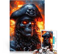 puzzles for teenagers 1000 pieces Fiery Pirate Skull Fun Games 38x52cm for is ideal as a gift for the whole family for and Age 14 Years Up