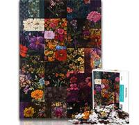 Puzzles for Teenagers 1000 Pieces Flower Collage, Precision Cut,with Matching Poster And Trivia Sheet for And Age 14 Years Up 38x26cm