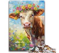 Puzzles for Teenagers 1000 Pieces Flower Cow 1000 Pieces for Adults,Quiz Game for Is Ideal As A Gift for The Whole Family (50x75cm)