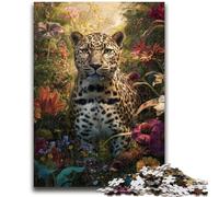 Puzzles for Teenagers 1000 Pieces Flower Leopard 1000 Pieces for Teenagers,Staycation Kill Time with Fully Interlocking Randomly Shaped Pieces (50x75cm)