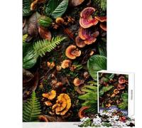 Puzzles for Teenagers 1000 Pieces Forest Floor with Mushrooms And Leaves Educational Game Pattern Assembly DIY Toys Birthday Present,Travel Gifts, (50x75cm)