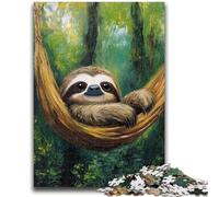 Puzzles for Teenagers 1000 Pieces Forest Sloth Help The Brain Exercise Addictive Toys to Cultivate Patience Artists Collection, Fine Art 50x75cm