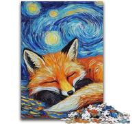 Puzzles for Teenagers 1000 Pieces Fox Night Sky Learning Educational Toys Family Games Enhance Love between Couples 26x38cm