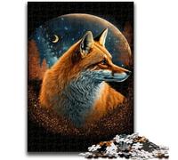 Puzzles for Teenagers 1000 Pieces Fox on The Moon Challenging Game And Family Play for Is Ideal As A Gift for The Whole Family 26x38cm