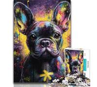 Puzzles for Teenagers 1000 Pieces French Bulldog,Educational Games Home Decoration Educational Game for Birthday,Chrismas (38x26cm)
