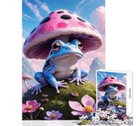 Puzzles for Teenagers 1000 Pieces Friendly Frog Mushroom Puzzle For Teenagers Stress Reliever Challenging To Complete for Educational Game Challenge Toy (50x75cm)