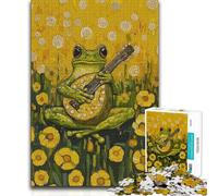 Puzzles for Teenagers 1000 Pieces Frog Playing Mandolin Tough Challenge Gifts Ideas for And from 14 Years And over (size 38x52cm)