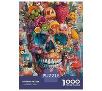 Puzzles for Teenagers 1000 Pieces Fruit Skull Wall Art Print Jigsaw Puzzle Brain Teaser Game A Work of Art Unique Birthday And Xmas Gifts 70x50cm/1000pcs