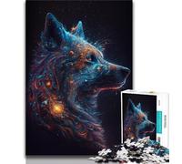 Puzzles for Teenagers 1000 Pieces Galactic Art Wolf Adult Puzzles,Decompressing Intellectual Educational Toy Birthday Gift 38x26cm