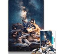 Puzzles for Teenagers 1000 Pieces Galaxy Wolf Puzzles for Adults,Educational Stress Relief Toy Great Gifts And Toys 50x75cm