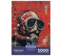 Puzzles for Teenagers 1000 Pieces Gasmask Graffiti Art Print Jigsaws for Adults DIY Toys Analysis And Logic Fun at Home Activities, 38x26cm/1000pcs