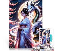 puzzles for teenagers 1000 pieces Geisha Dragon Japanese Schwierig und herausfordernd Einzigartige Wohndekoration und Geschenke50x70cm