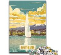 Puzzles for Teenagers 1000 Pieces Geneva 1000 Pieces for Teenagers,with Matching Poster And Trivia Sheet for And Age 14 Years Up (26x38cm)