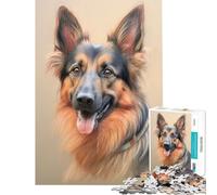 Puzzles for Teenagers 1000 Pieces German Shepherd Sketch Hands-on Game for Educational Game Challenge Toy Great Gifts for Games Analysis And Logic (Size 50x75cm)